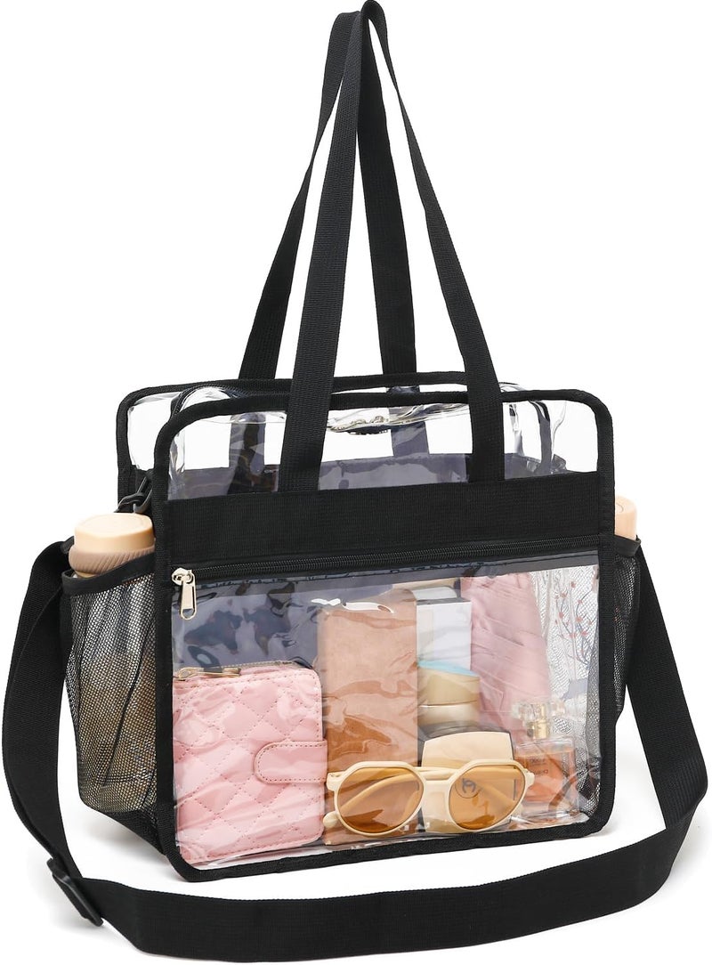 Fammart Clear Beach Bag for Women, Clear Tote Bag with Zipper for Stadium Events, Sports, Concerts, Work - Image 1
